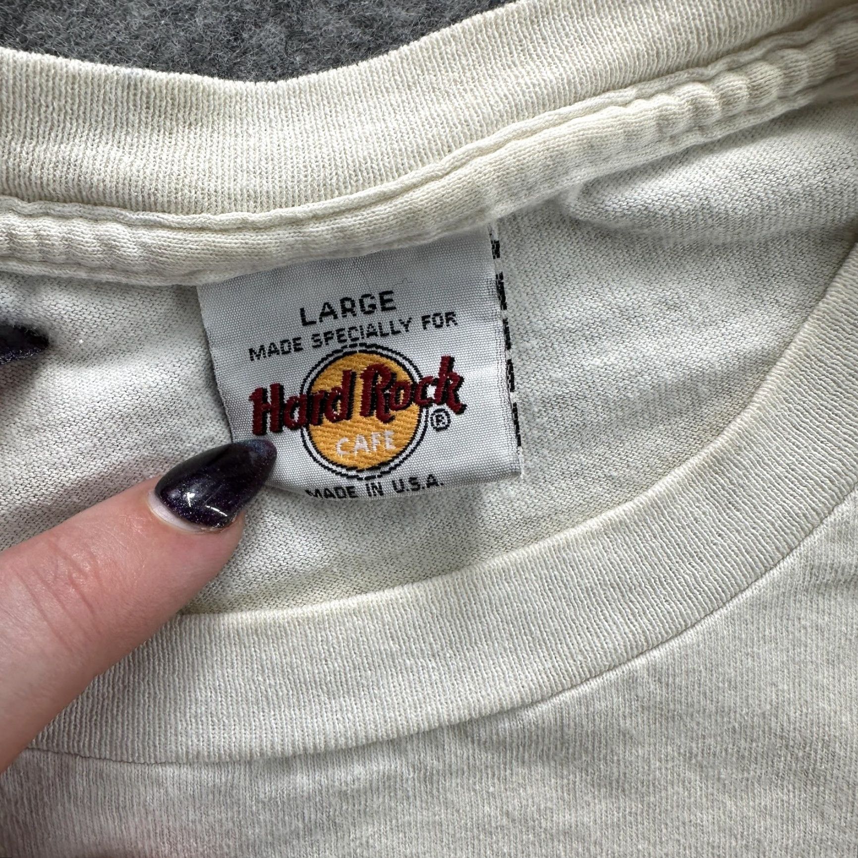 Hard Rock Cafe VINTAGE Hard Rock Cafe Shirt Men's Large White Graphic Tee 90s Denver Souvenir USA Size US L / EU 52-54 / 3 - 6 Thumbnail