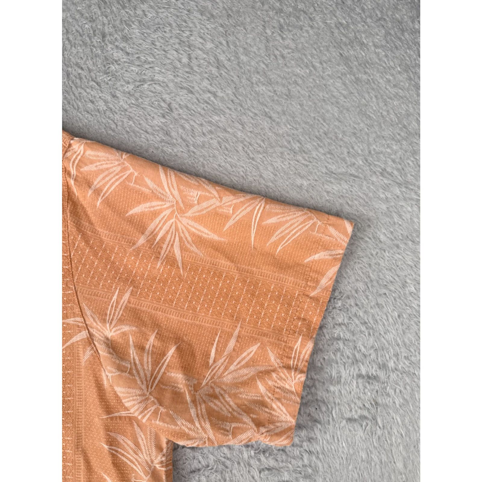 Vintage VINTAGE Caribbean Shirt Men XL Orange Bamboo Leaf Cotton Silk Blend Hawaiian Size US XL / EU 56 / 4 - 2 Thumbnail