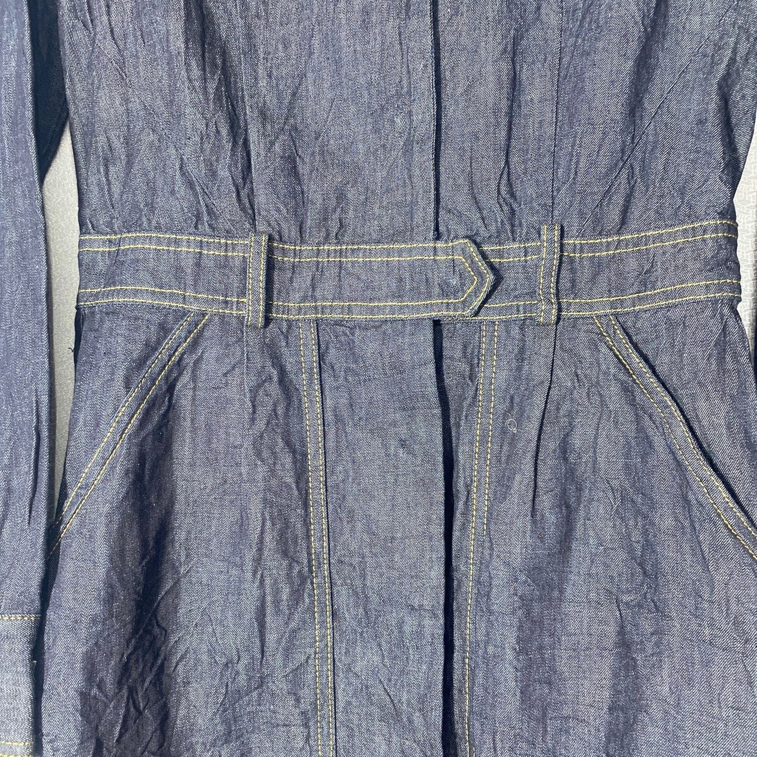 Tomas Maier NWT Tomas Maier Denim Long Sleeve Belted Shirtdress Womens 4 Size S / US 4 / IT 40 - 2 Thumbnail