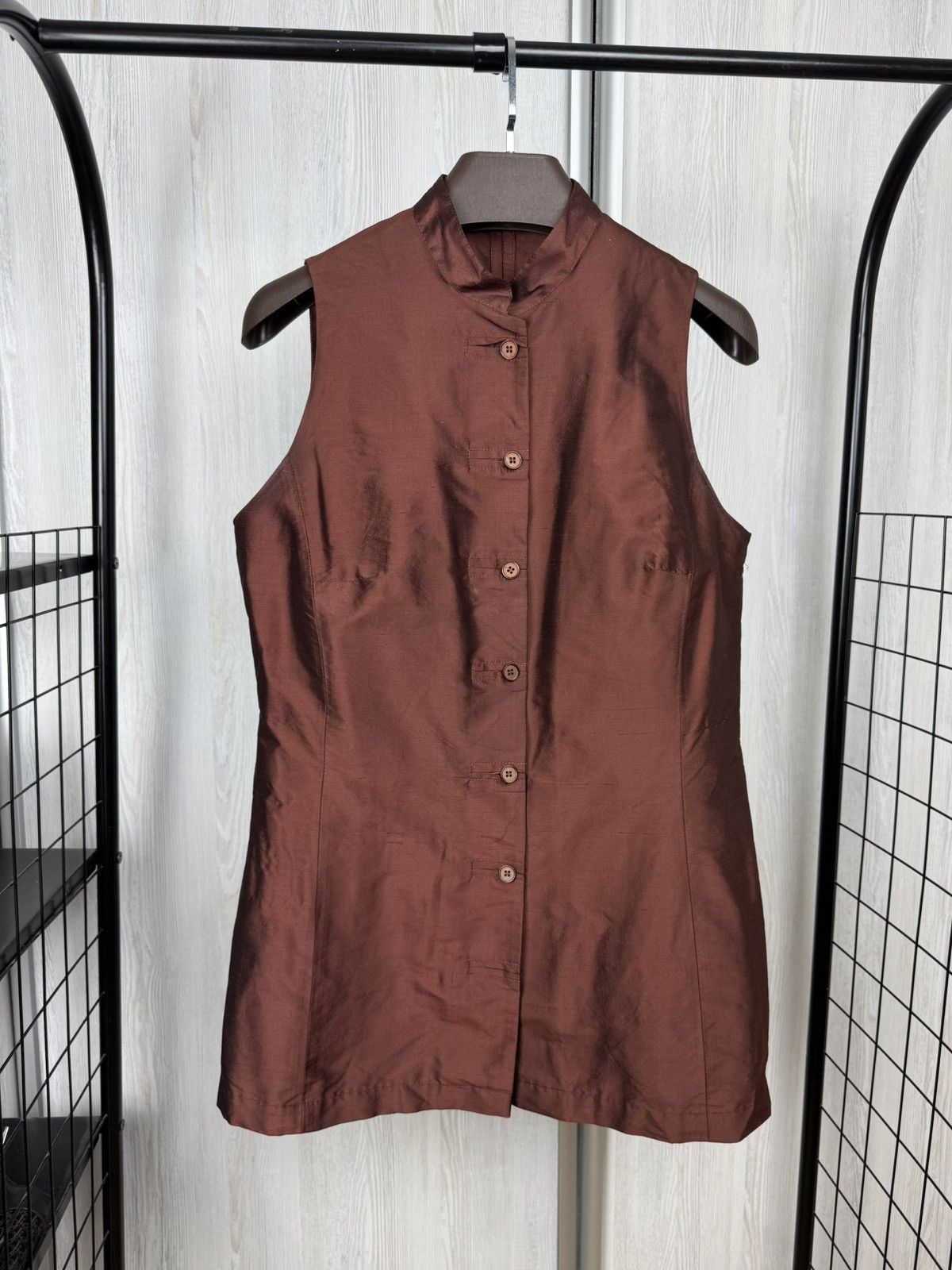 Other Apanage button up full silk mini brown shimmer dress Size XL / US 12-14 / IT 48-50 - 1 Thumbnail
