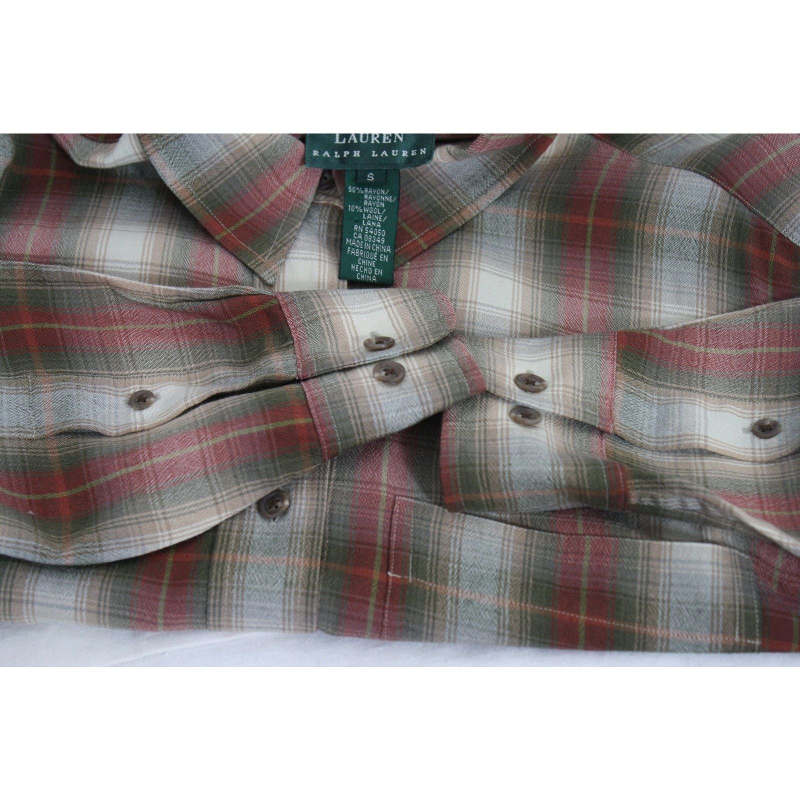 Ralph Lauren Lauren Ralph Lauren Plaid Rayon Wool Button Shirt Womens S Size S / US 4 / IT 40 - 7 Thumbnail
