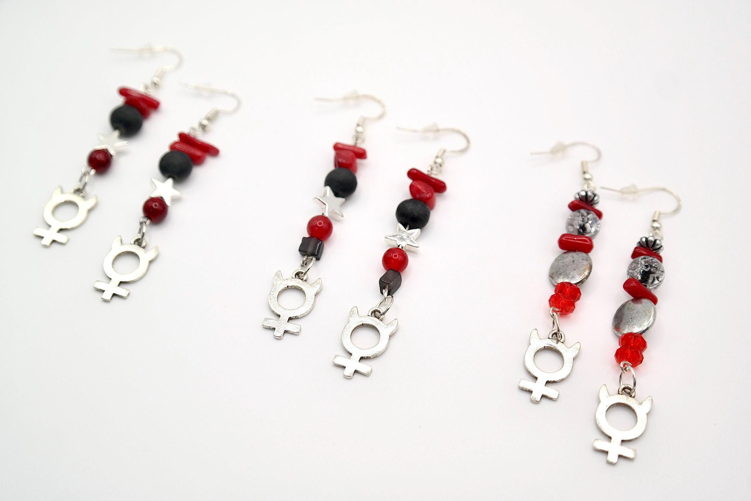 Handmade Devil Venus Symbol Earrings Size ONE SIZE - 1 Thumbnail