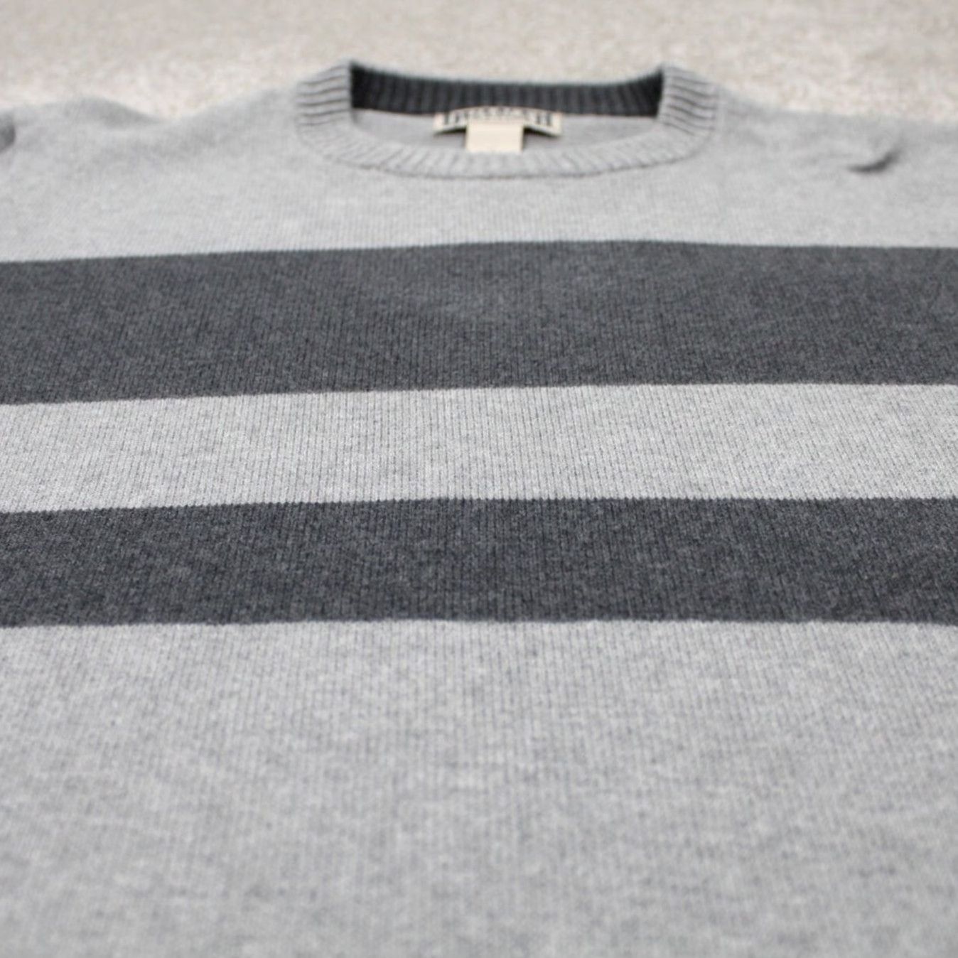 Vintage Duluth Sweater Men L Gray Strongarm Cotton Crew Stripe Pullover Knit Wool? Size US L / EU 52-54 / 3 - 4 Thumbnail