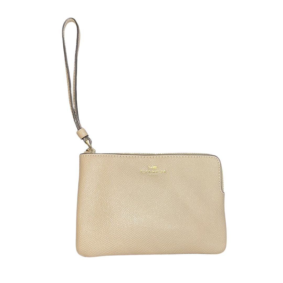 Coach Coach Corner Zip Wristlet in Citron Green Leather 58032