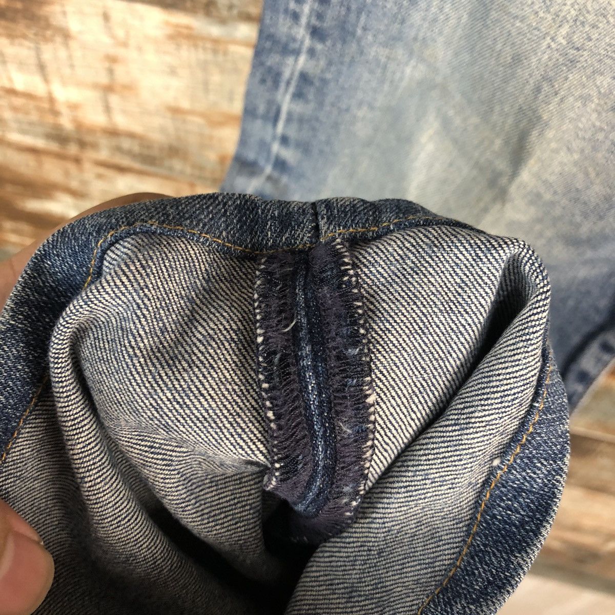 Levi's DLL Levis 502 big E faded Blue Denim Pants #C248 Size US 31 - 12 Thumbnail