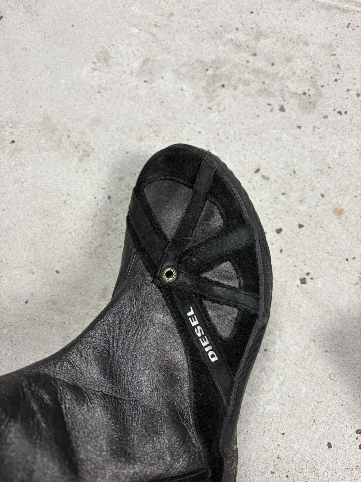 Diesel Vintage 2000s Diesel Black Cow Leather Archive Moto Boots Size US 8.5 / IT 38.5 - 2 Thumbnail