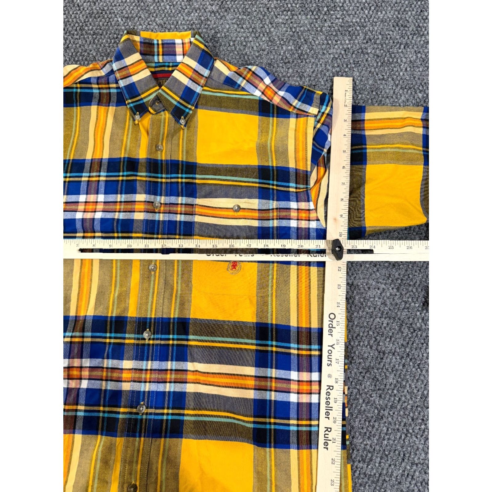 Wrangler Wrangler Twenty X Button-Up Shirt Mens M Yellow Plaid Western Blue - Button-Down Collar, Long Sleeve, Casual, Cotton, Regular Fit Size US M / EU 48-50 / 2 - 4 Thumbnail