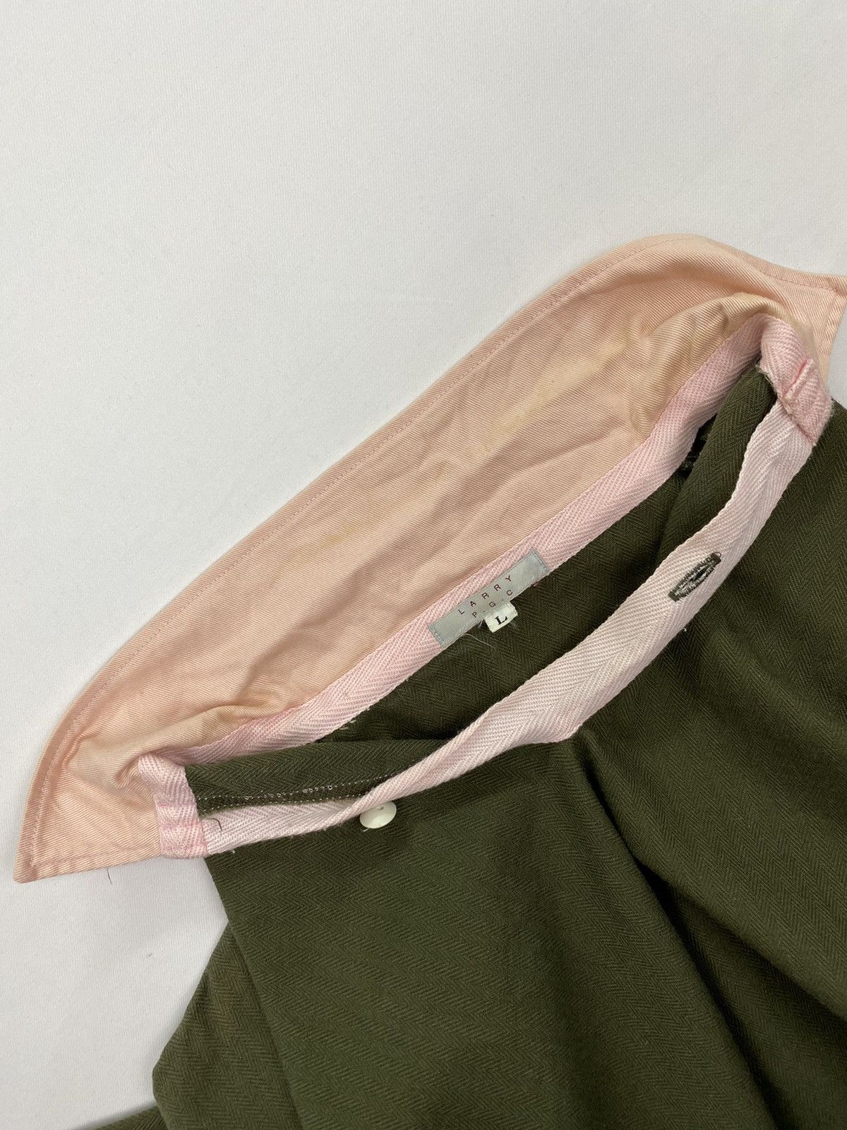 Japanese Brand Larry PGC By Progetto Herringbone Twill Shirt Size US M / EU 48-50 / 2 - 12 Thumbnail
