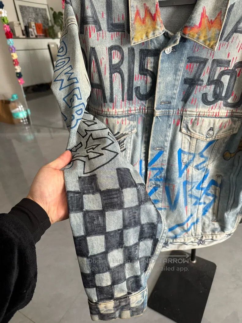 Balenciaga Balenciaga Graffiti Denim Jacket Size XXS / US 00 / IT 34 - 2 Thumbnail