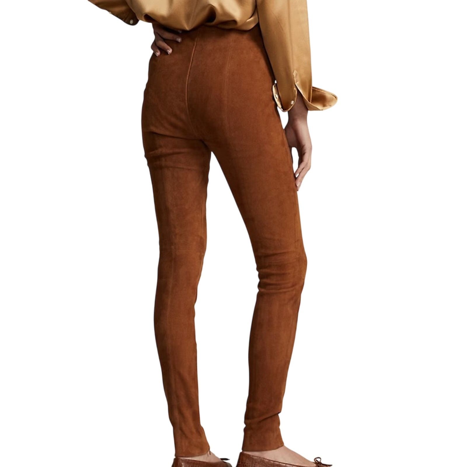 Ralph Lauren Polo Ralph Lauren Lambskin Suede Riding Pant Cinnamon Size 2 Size 26" / US 2 / IT 38 - 3 Thumbnail