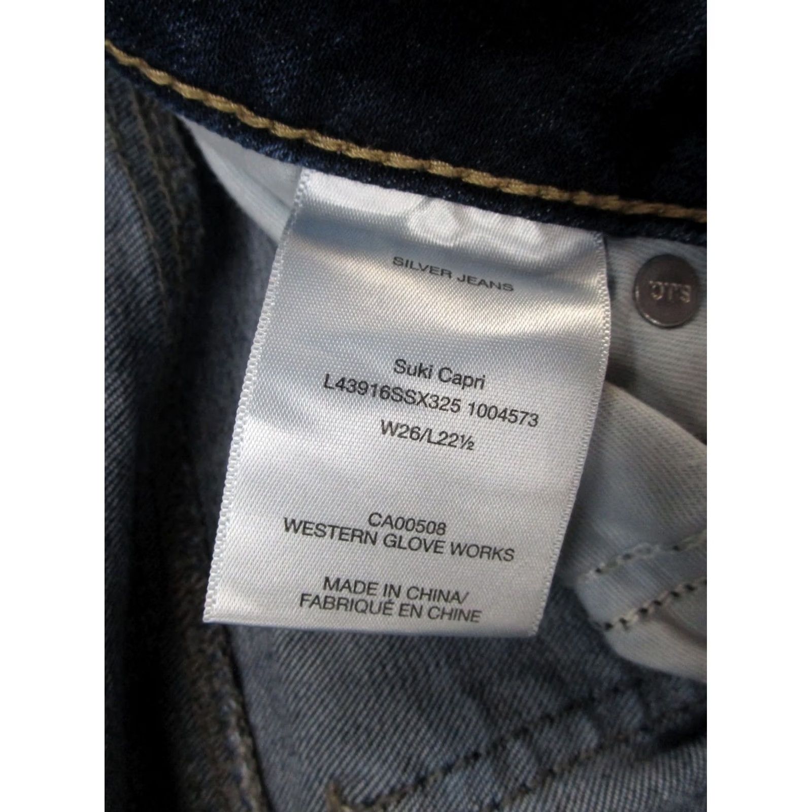 Silver Jeans Co. Silver Jeans Co Suki Capri Jeans Womens Size 26x22.5 Blue Stretch Denim 5-Pocket Regular Rise Size 26" / US 2 / IT 38 - 5 Thumbnail
