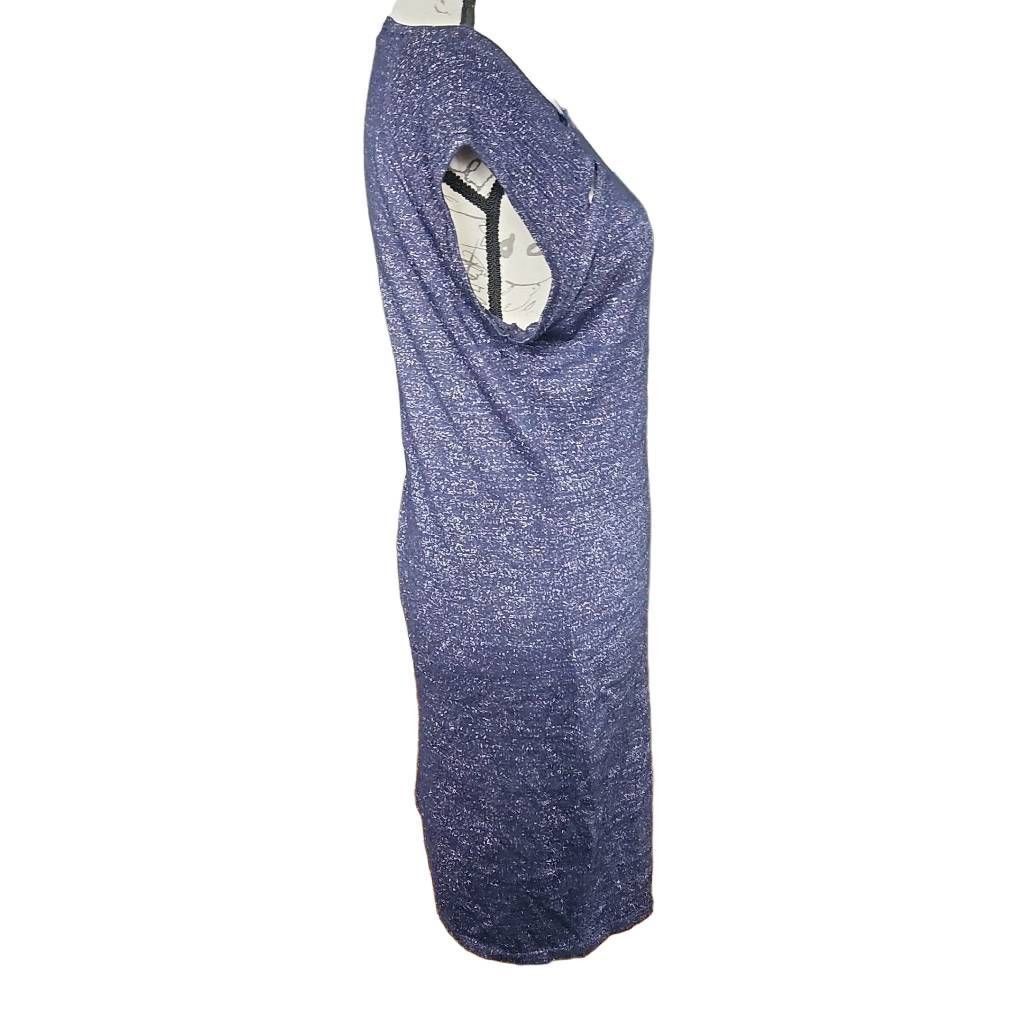 Express Express Women's Size Large Navy Sparkle Shoulder Cutout Mini Size L / US 10 / IT 46 - 6 Thumbnail