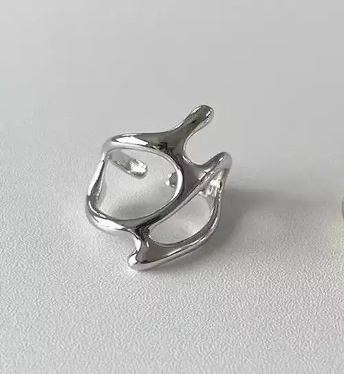 Handmade × Jewelry Abstract Ring Slime Silver Modern Punk Art Psychedelic Size ONE SIZE - 2 Thumbnail