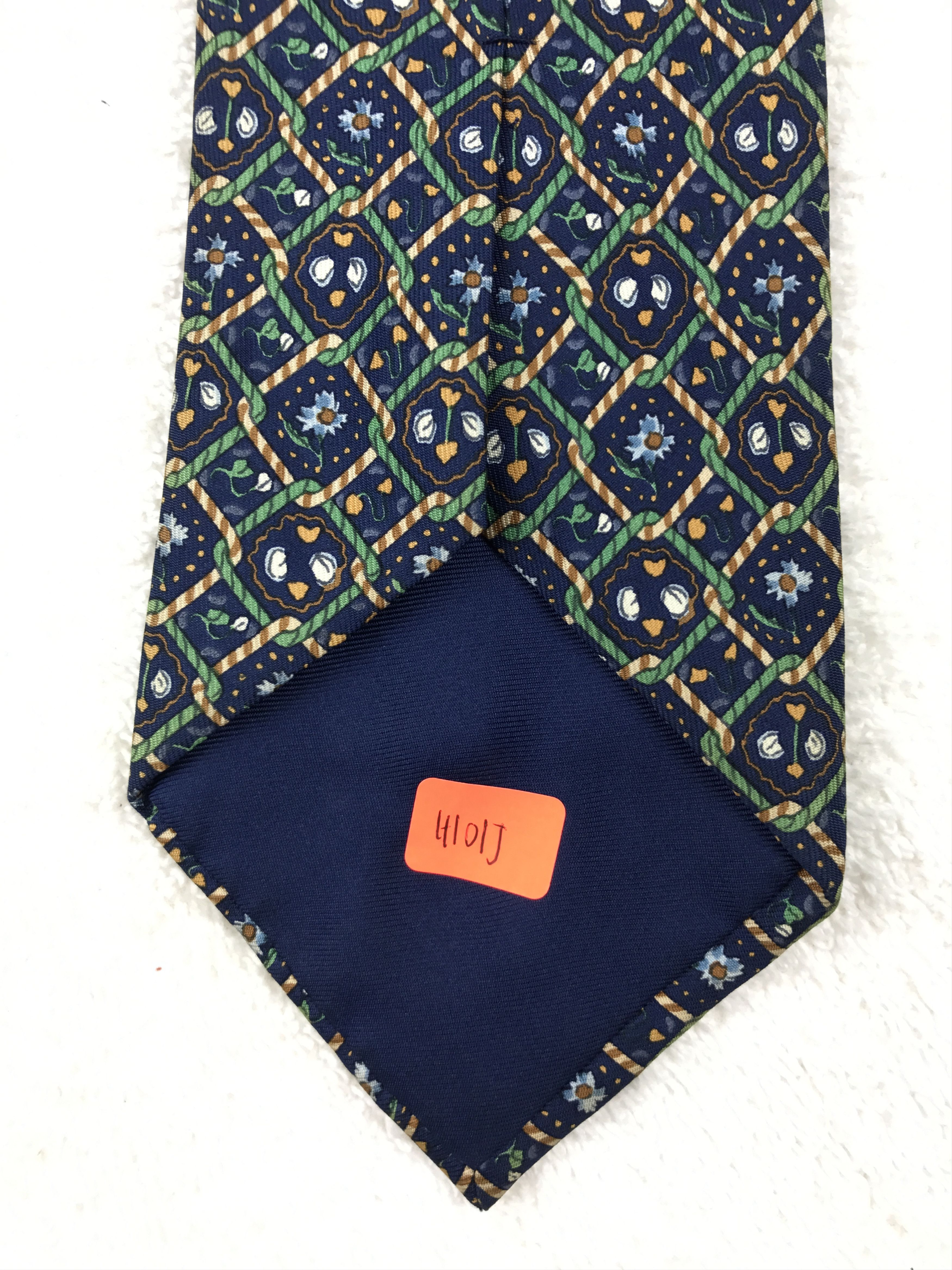 Designer × Hermes Vintage Hermes Silk Necktie Size ONE SIZE - 8 Thumbnail