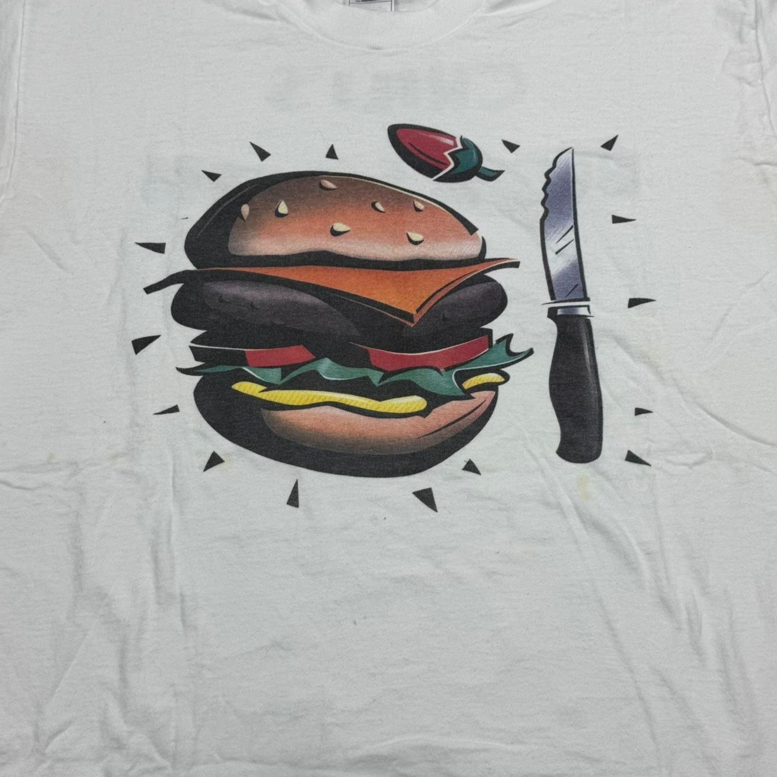 Fruit Of The Loom × Vintage VINTAGE 90S SINGLE STITCH CHILI’S BIG MOUTH BURGER PROMO TEE Size US XL / EU 56 / 4 - 2 Thumbnail