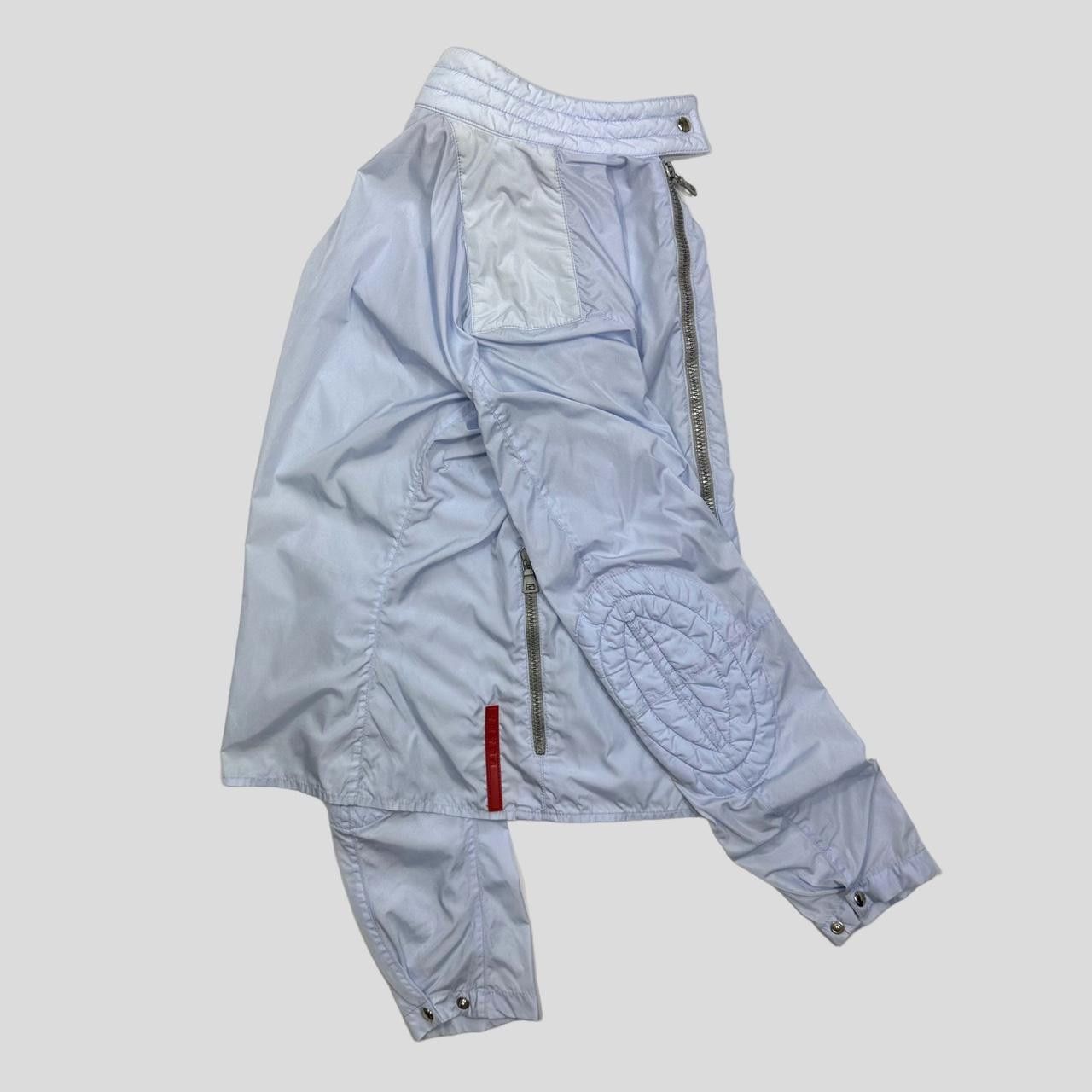 Prada Prada Sport SS00 Ice Blue Nylon Moto Detailed Jacket - IT42 Size S / US 4 / IT 40 - 2 Thumbnail