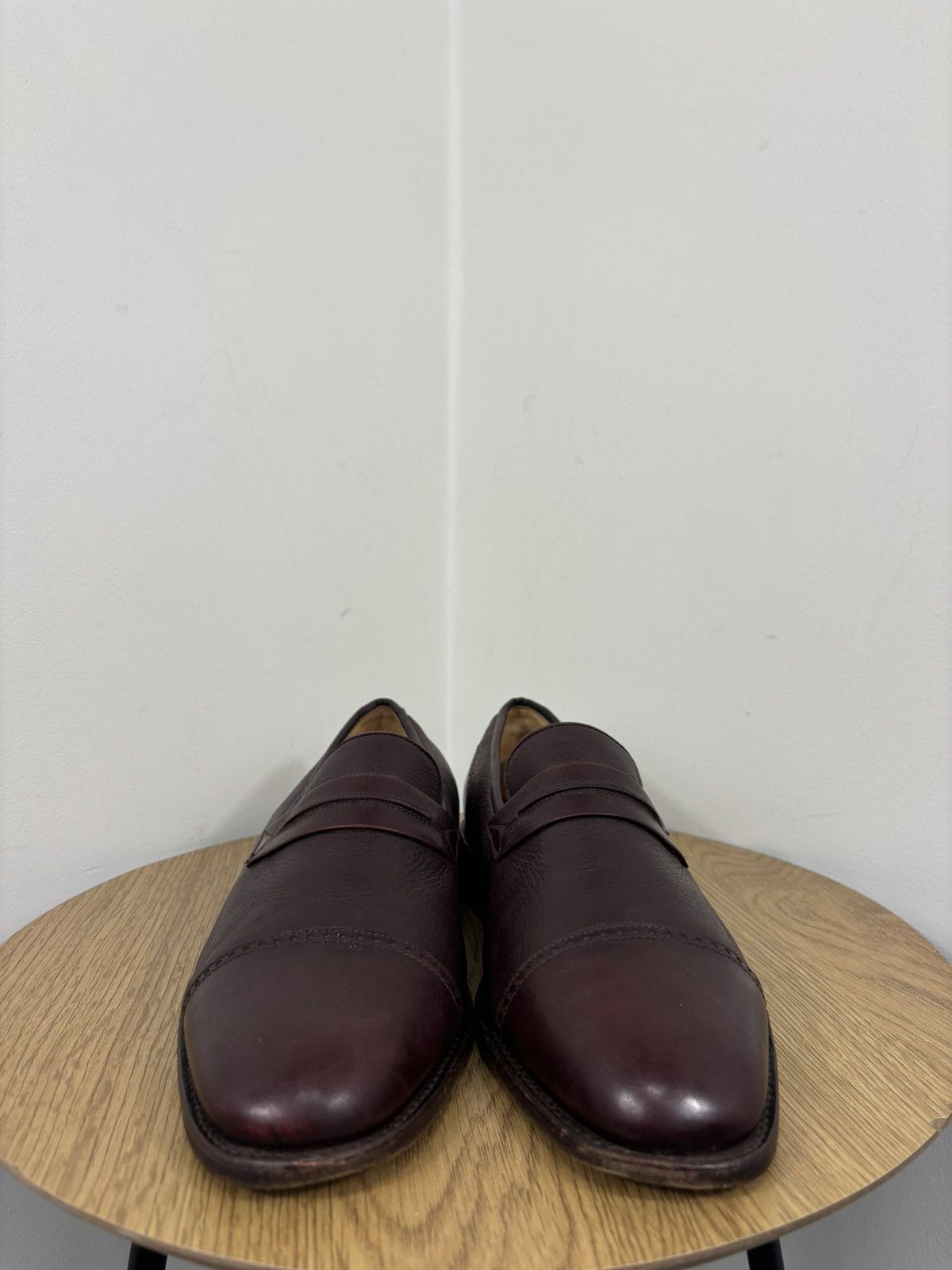 Gravati Gravati Vintage Men’s Burgundy Brown Leather Penny Loafers Size US 8.5 / EU 41-42 - 7 Thumbnail