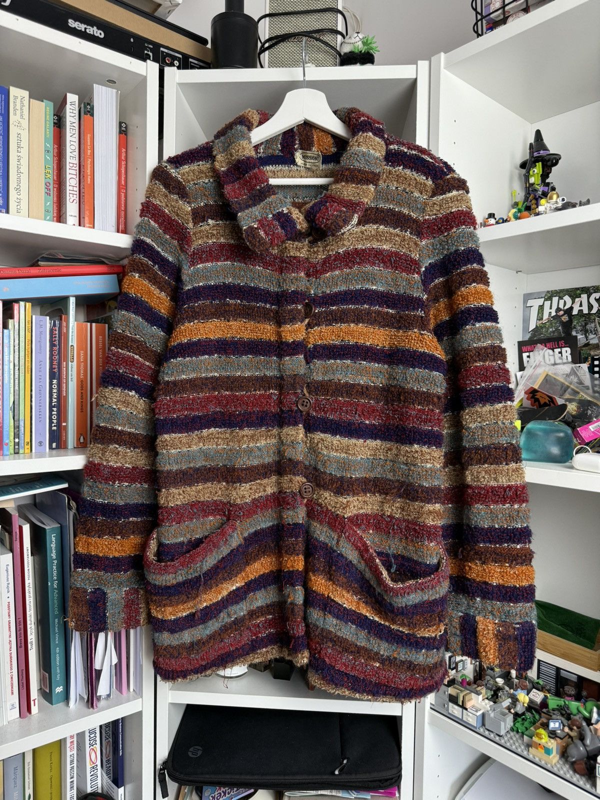Missoni wool multicolor coat jacket L designer luxury Italy