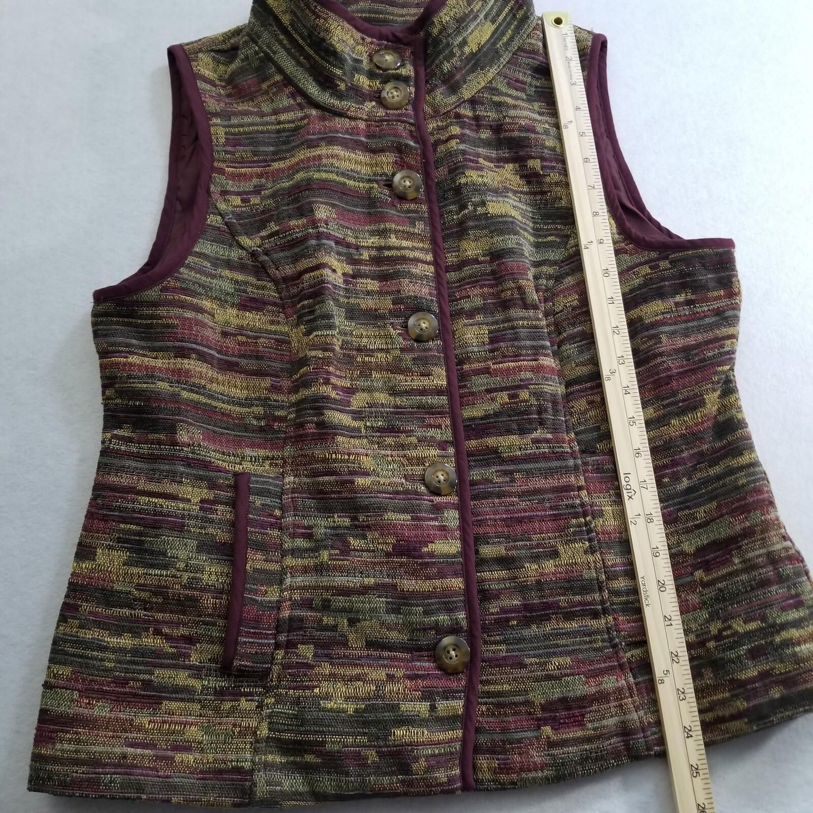 Designer Christopher Banks Large Maroon Lined Sweater Vest Fast Ship Size L / US 10 / IT 46 - 7 Thumbnail