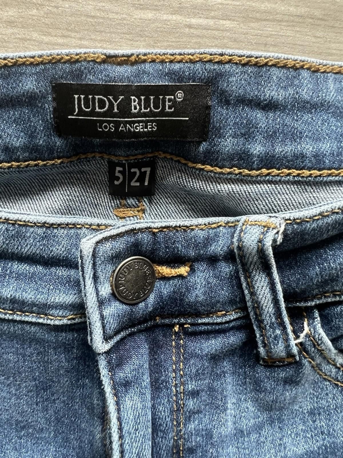 Designer Judy Blue Slim Fit Jeans mid rise size 5 27 distressed Size 27" / US 4 / IT 40 - 5 Thumbnail