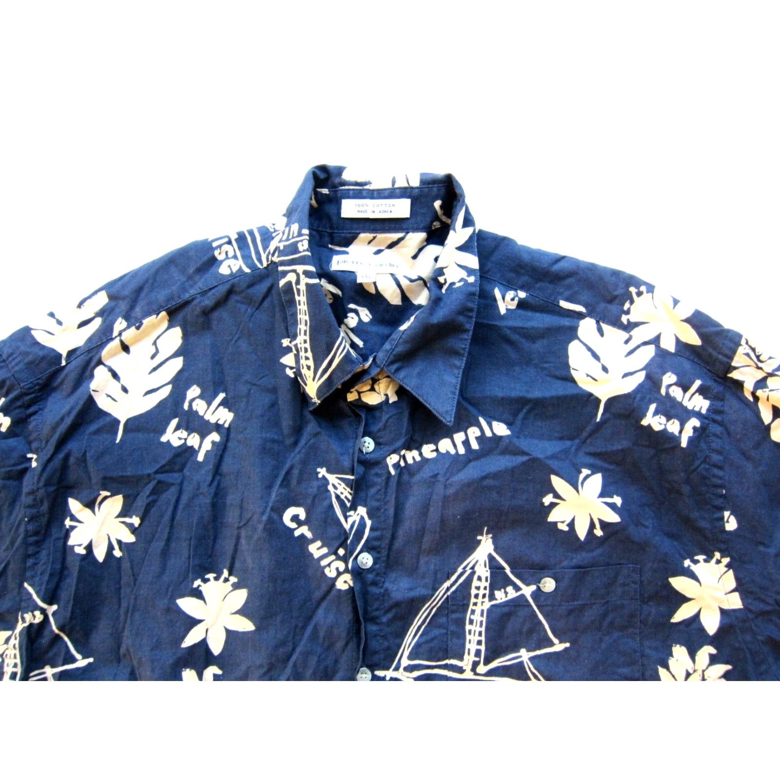 Pierre Cardin VINTAGE Pierre Cardin Shirt Hawaiian Floral Pineapple 100% Cotton Blue XXL Men Shirt Size US XXL / EU 58 / 5 - 4 Thumbnail