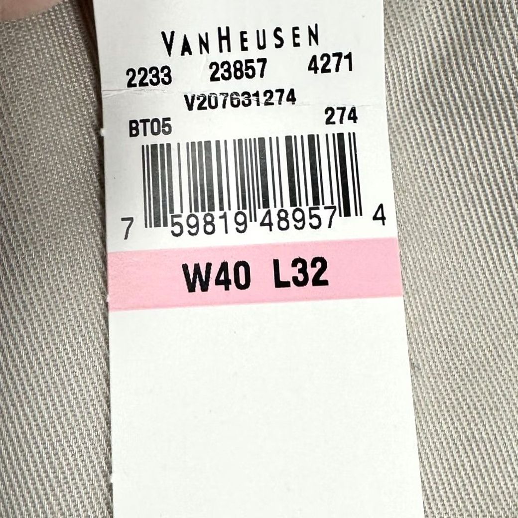 Van Heusen Van Heusen Khakis Pants Mens 40X32 Cream Slim Flat Front Straight Leg New Size US 40 / EU 56 - 7 Thumbnail