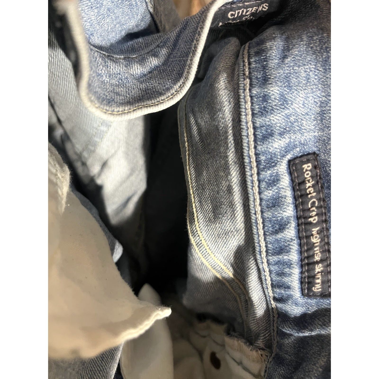 Citizens Of Humanity VINTAGE Citizens of Humanity Rocket Crop Skinny Jeans Womens 27 Blue High Rise Raw Hem Size 27" / US 4 / IT 40 - 5 Thumbnail