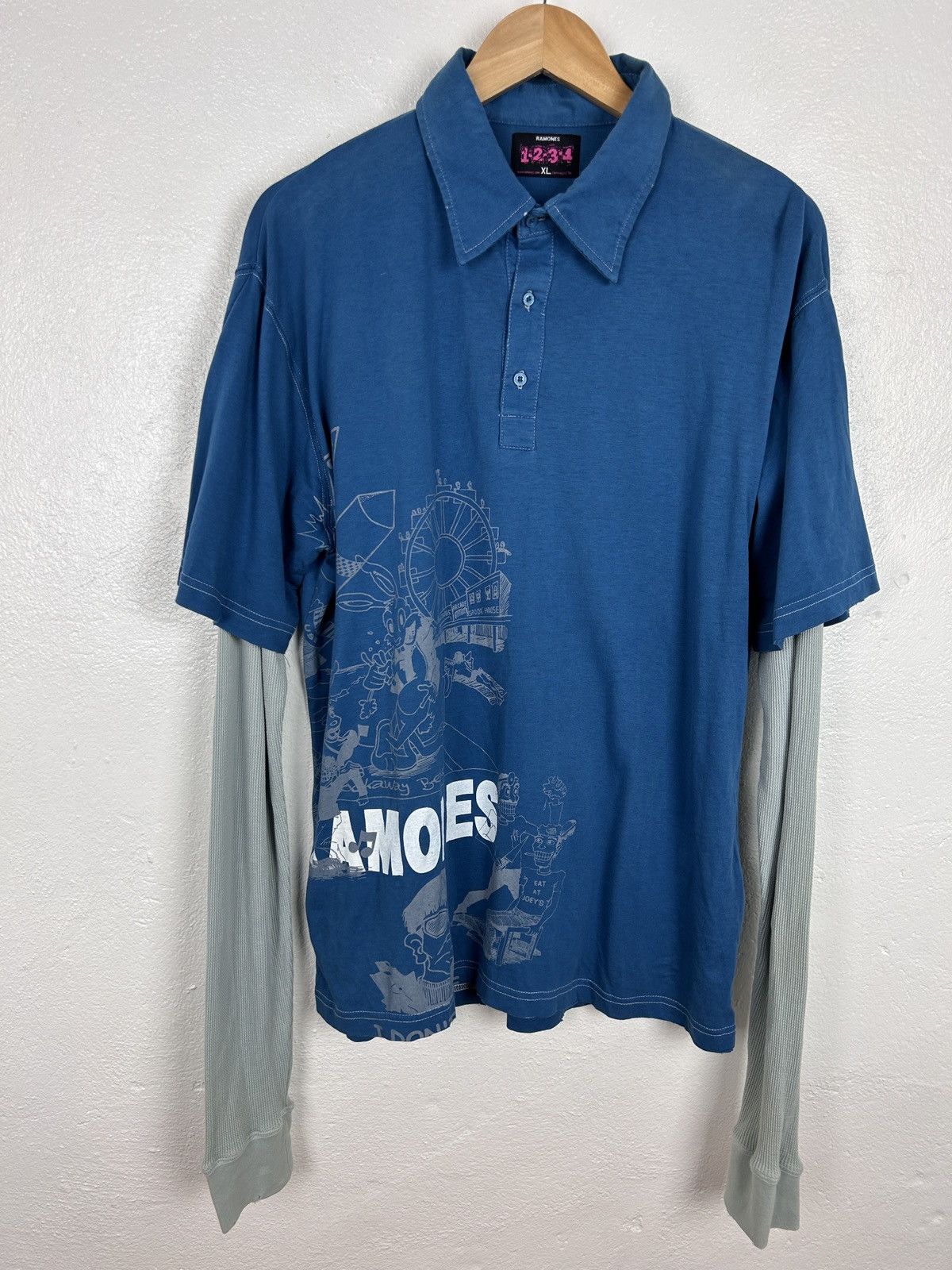 Band Tees Vintage Ramones Gabba Gabba T-Shirt Distressed Long Sleeve Size US XL / EU 56 / 4 - 1 Thumbnail