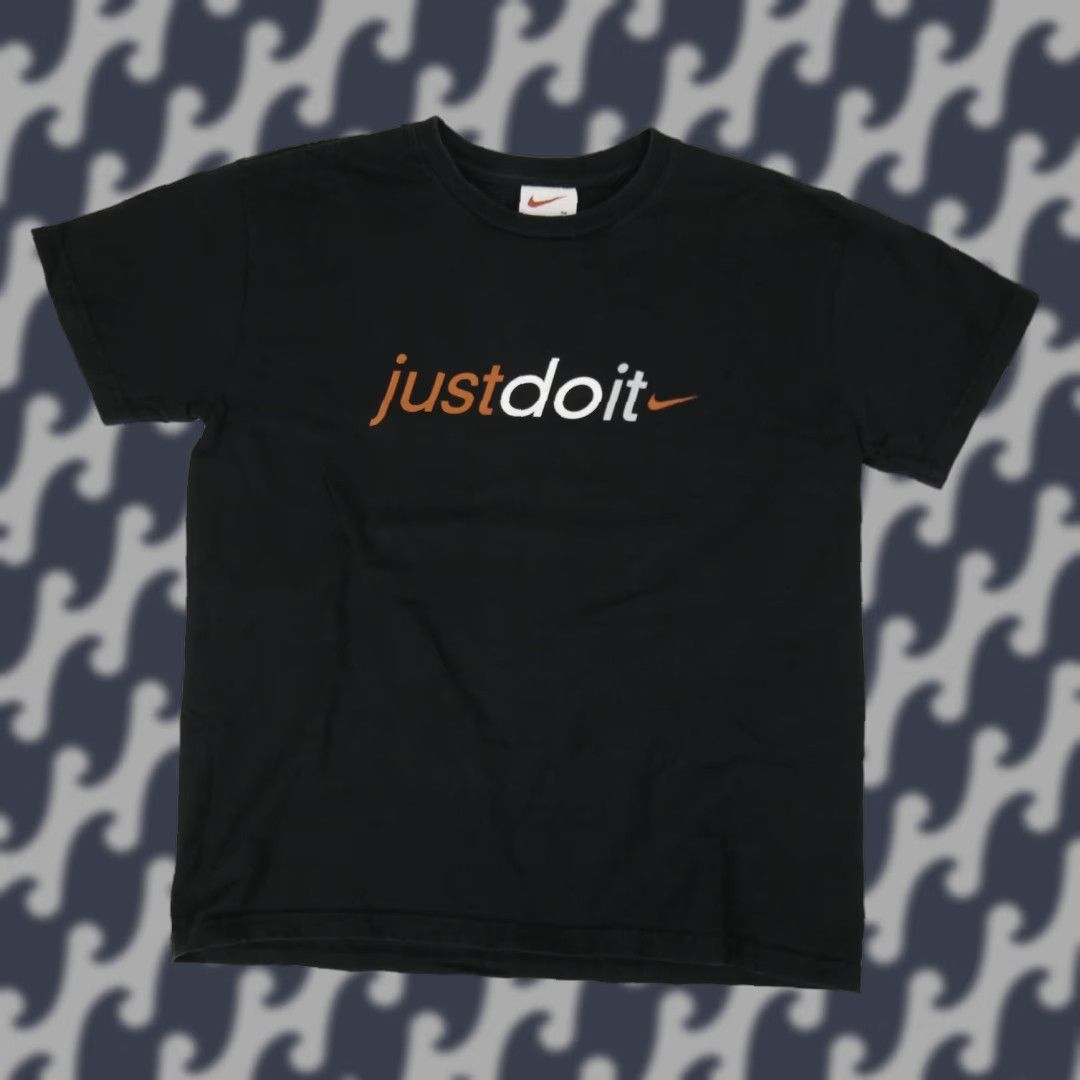 Nike Nike Shirt Mens Medium Black Just Do It Swoosh Logo Tee Athletic Short Sleeve Crew Neck Cotton Graphic Print Size US M / EU 48-50 / 2 - 1 Thumbnail