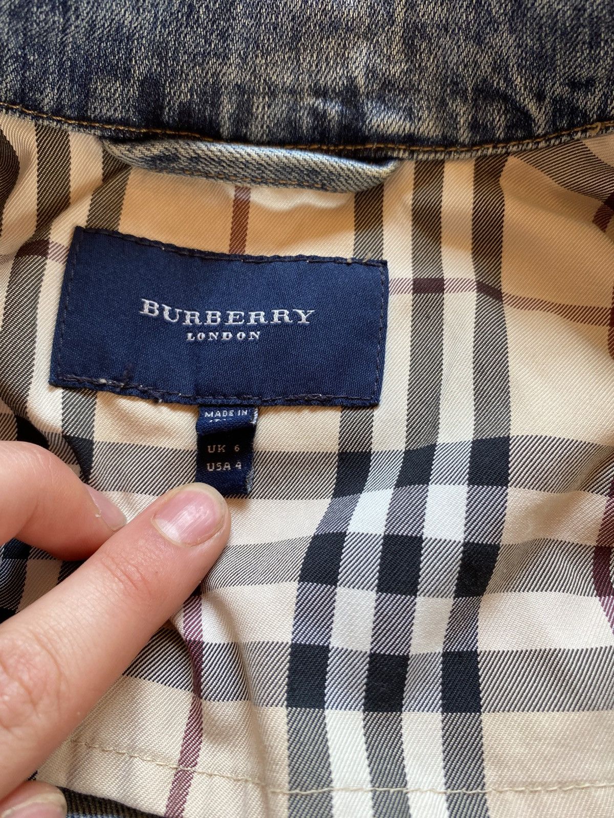Burberry London Luxury Denim Jacket with Vintage Check