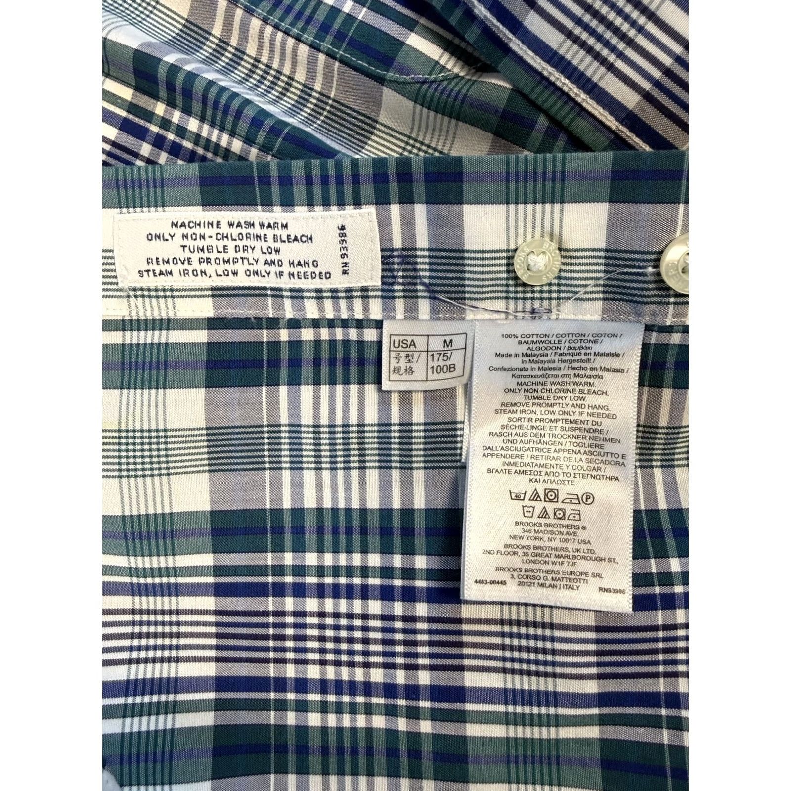 Brooks Brothers Brooks Brothers Regent Fit Blue Plaid Shirt Mens Medium Size US M / EU 48-50 / 2 - 6 Thumbnail