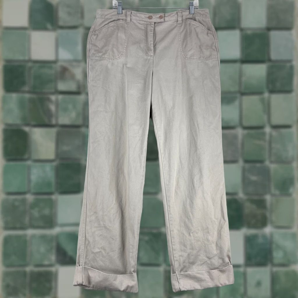 Vintage VINTAGE Christopher & Banks Pants Womens 16 Beige Straight Leg 100% Cotton VTG Chino/City/Preppy Size 38" / US 16 / IT 52 - 1 Thumbnail