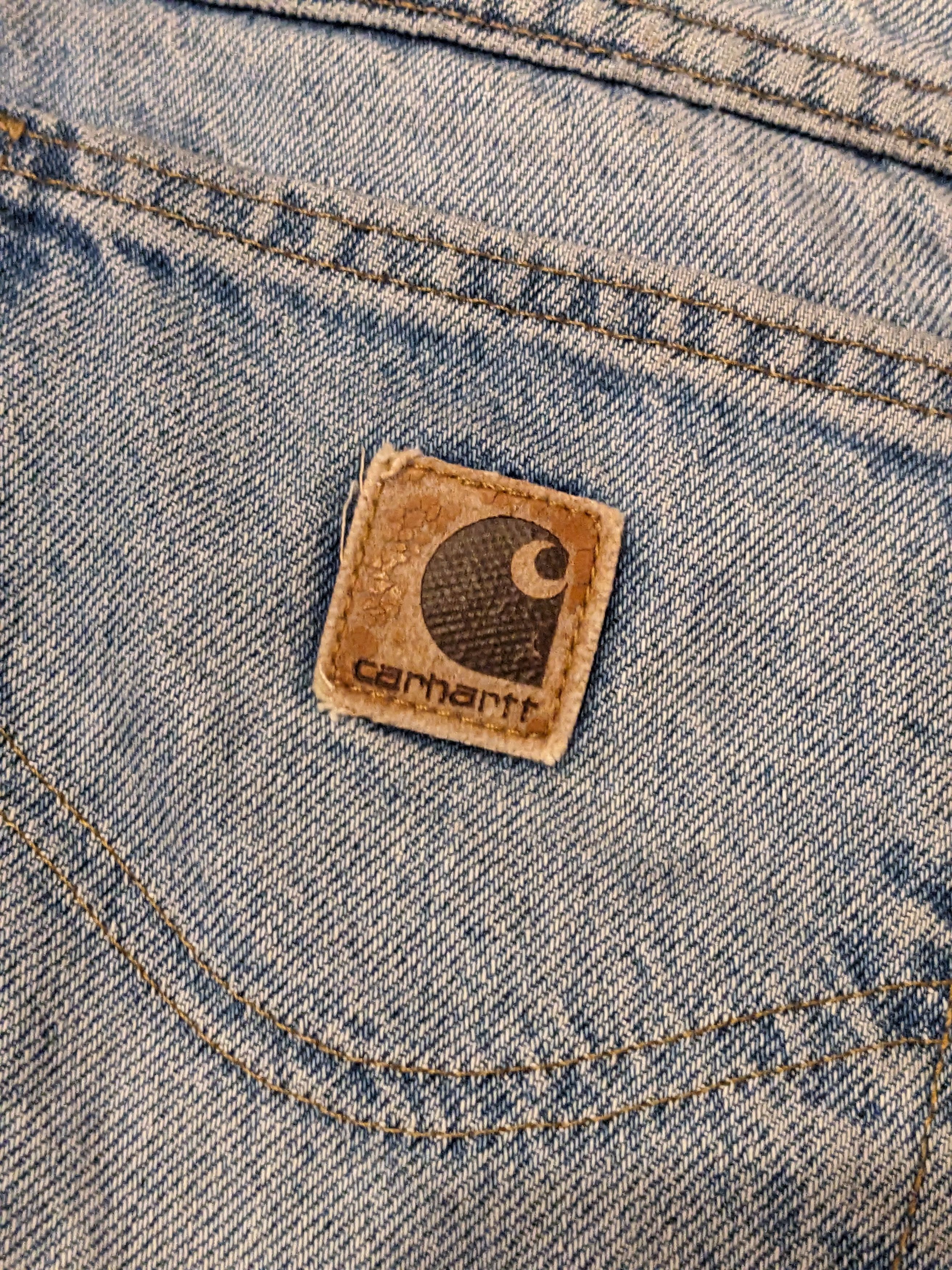 Carhartt × Vintage Vintage Y2K Carhartt 35 x 30 Blue Denim Jeans Size US 35 - 2 Thumbnail