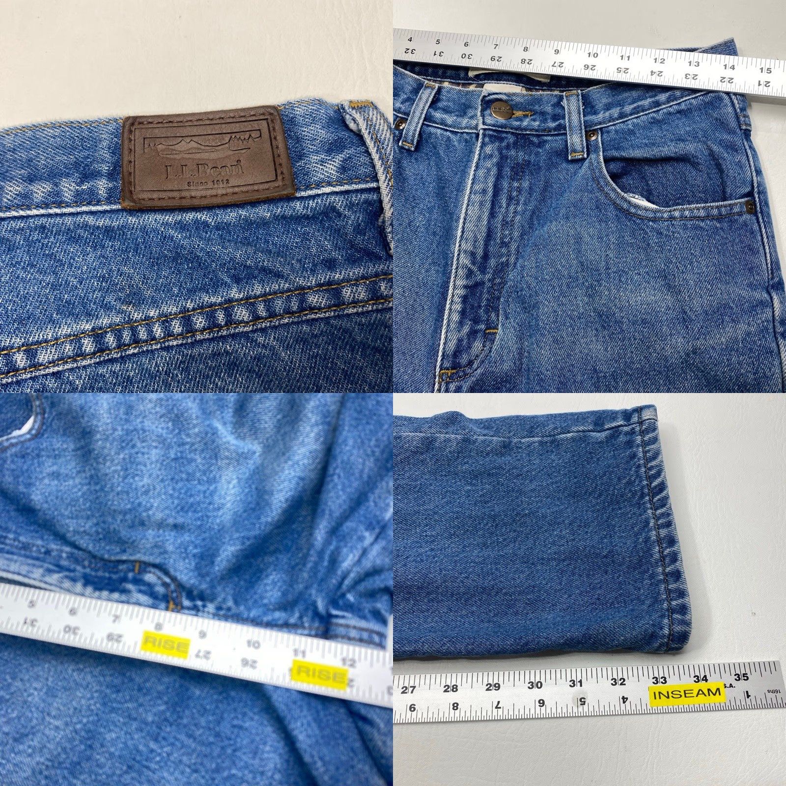 Vintage VINTAGE L.L. BEAN Double L Jeans Mens 30x34 Blue Denim Flannel Lined Natural Fit 90s Workwear USA Outdoor Denim Blue Mens Jeans Size US 30 / EU 46 - 9 Thumbnail
