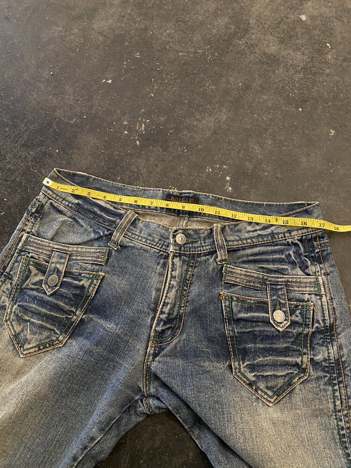 Beauty Beast Y2k Morgan Homme Button Flare Style Jeans Size US 34 / EU 50 - 17 Thumbnail