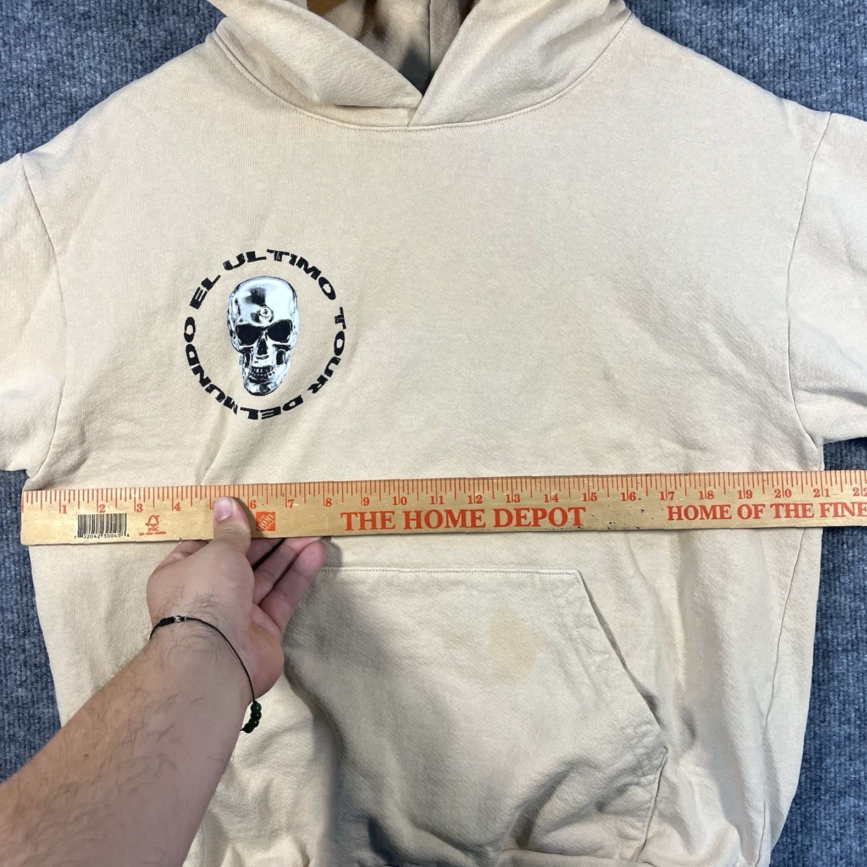 Vintage Bad Bunny El Ultimo Tour Del Mundo Unisex Hoodie Adult Medium Skull Merch Beige Size US M / EU 48-50 / 2 - 7 Thumbnail