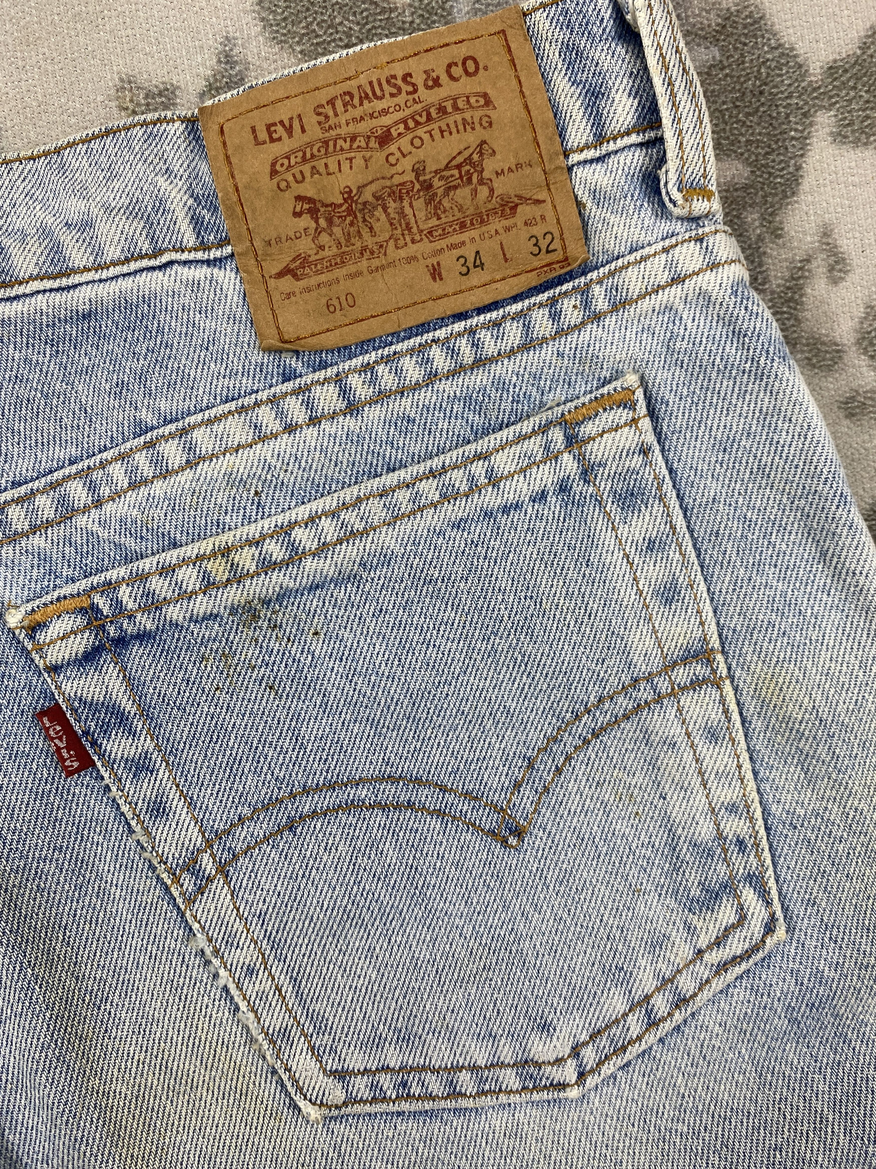 Levi's 90’s Distressed Blue Vintage Levi's 610 USA 33x29.5 JN866 Size US 33 - 11 Thumbnail