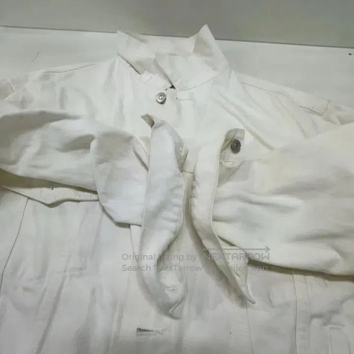 Balenciaga Balenciaga White Denim Jacket with Logo. Size US L / EU 52-54 / 3 - 3 Thumbnail