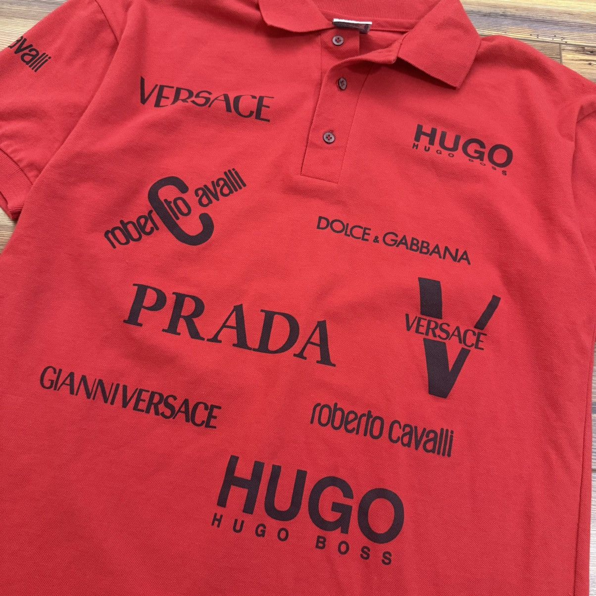Other Vintage Red Designer Brand Test Print Polo Shirt Size US L / EU 52-54 / 3 - 3 Thumbnail