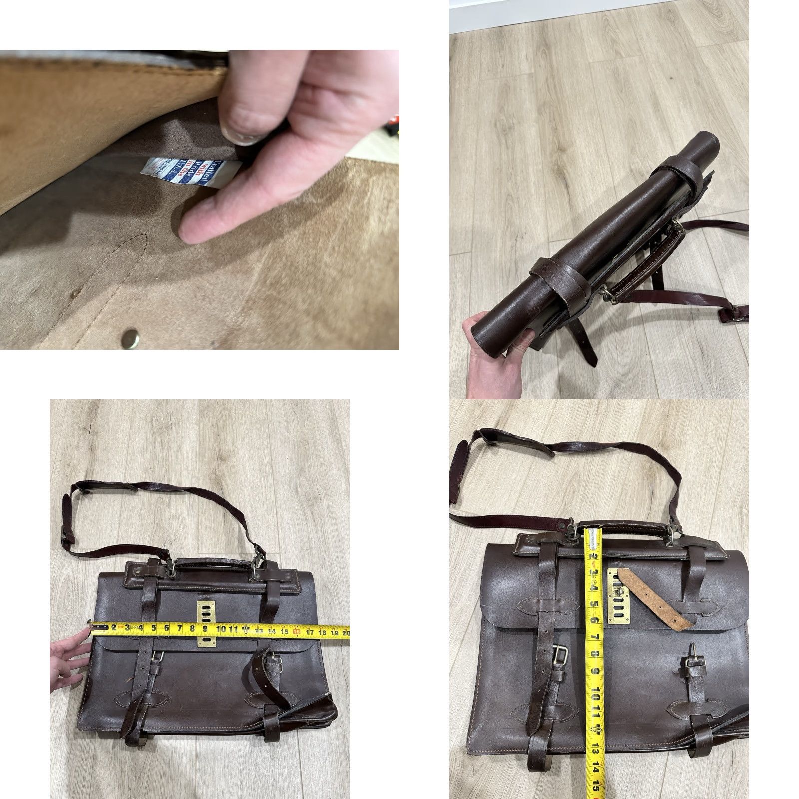 Vintage VINTAGE Korchmar Briefcase Leather Beltling Locking Brown Accordion Style Military Case Size ONE SIZE - 10 Thumbnail