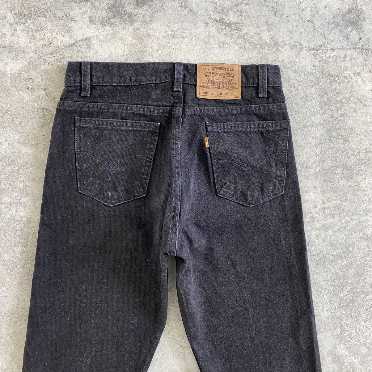 Levi's VTG 1995 Levis 505 Orange Tab Straight Leg Black Denim Size US 31 - 4 Thumbnail