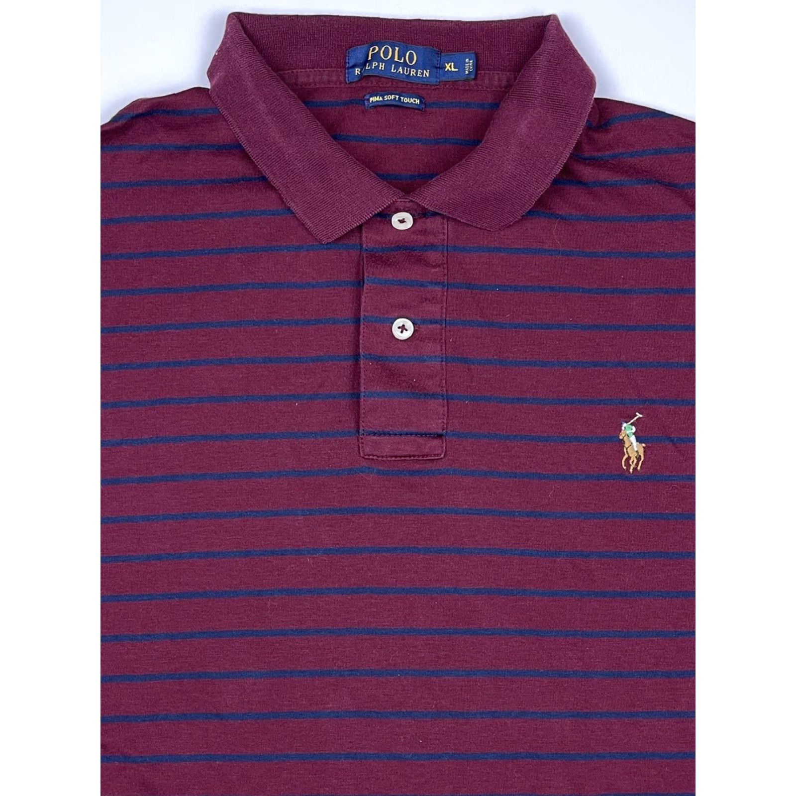 Polo Ralph Lauren Polo Ralph Lauren Mens Golf Polo Shirt Short Sleeve Pima Cotton Striped XL Multicolor Size US XL / EU 56 / 4 - 2 Thumbnail