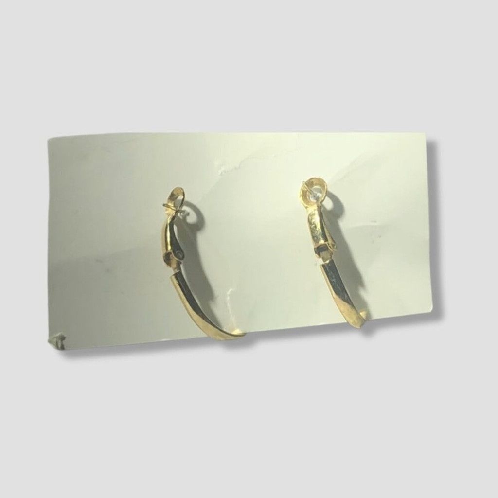 Vintage Hoop Earrings Three Heart-shaped Stones Latch Back Close Red Size ONE SIZE - 3 Thumbnail