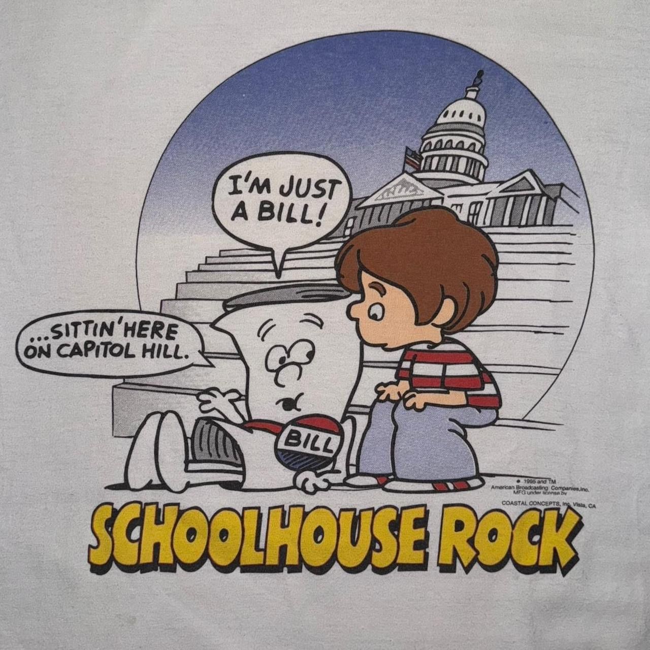Vintage 1995 Schoolhouse Rock Kids TV Graphic Tee Size US XL / EU 56 / 4 - 4 Thumbnail
