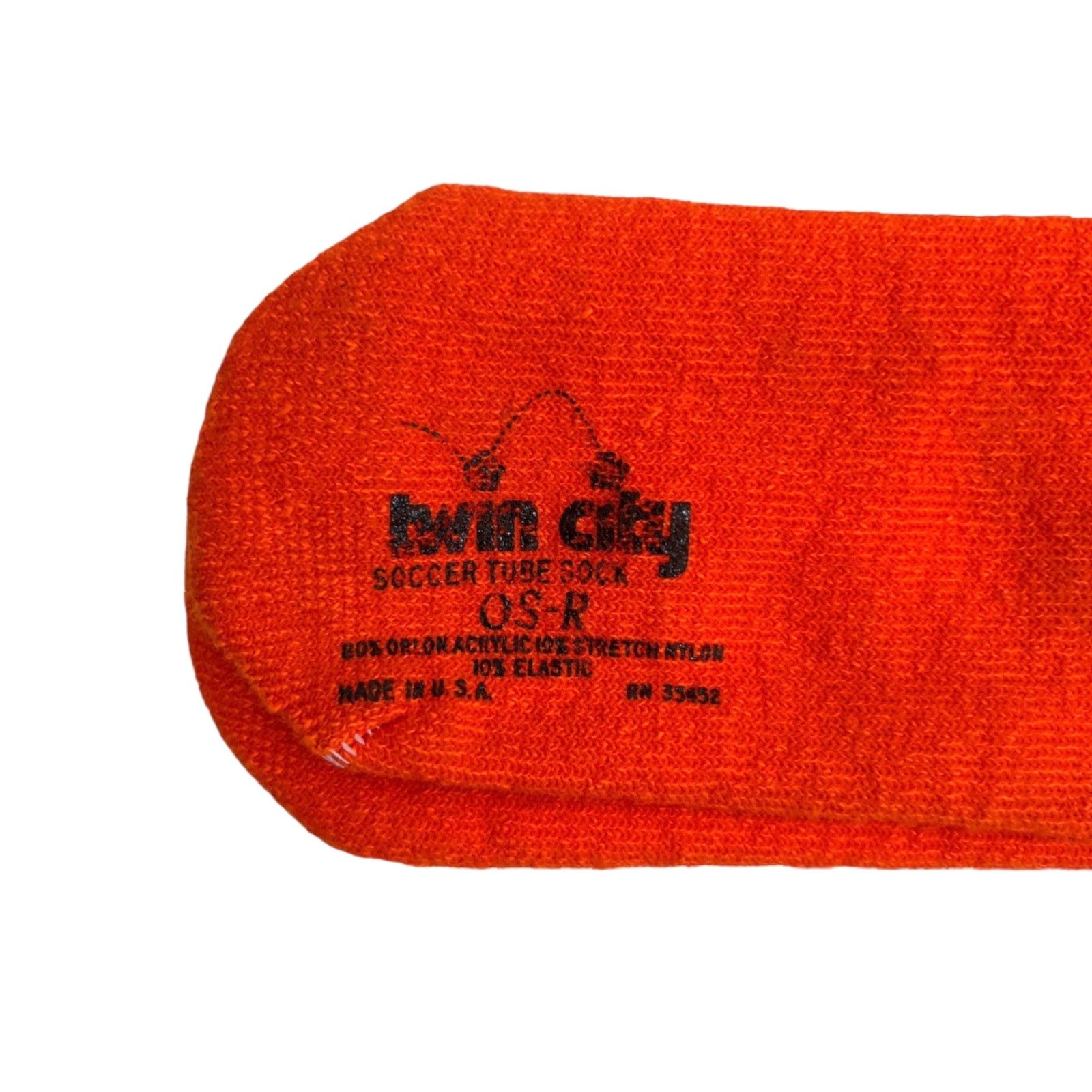Vintage VINTAGE Twin City Socks ORLON Knee High 80s Orange NOS NWOT Deadstock Men OS-R One Size Size ONE SIZE - 4 Thumbnail