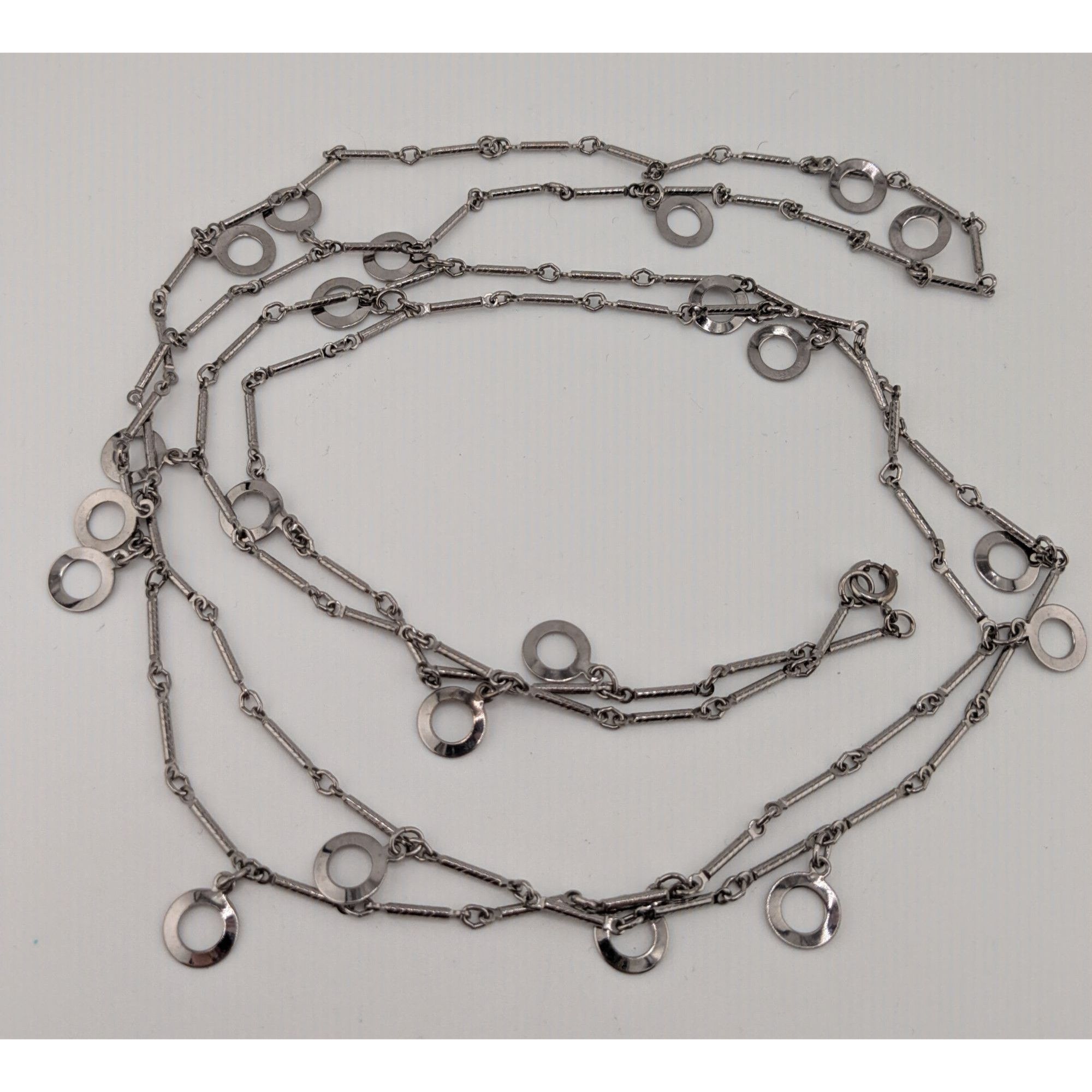 Other Modern Geometric Charm Silver-Tone Long Chain Necklace Size ONE SIZE - 9 Thumbnail
