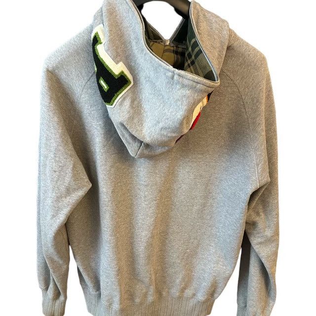 image of Bape Patch Full Zip Hoodie in Grey, Men's (Size Large)
