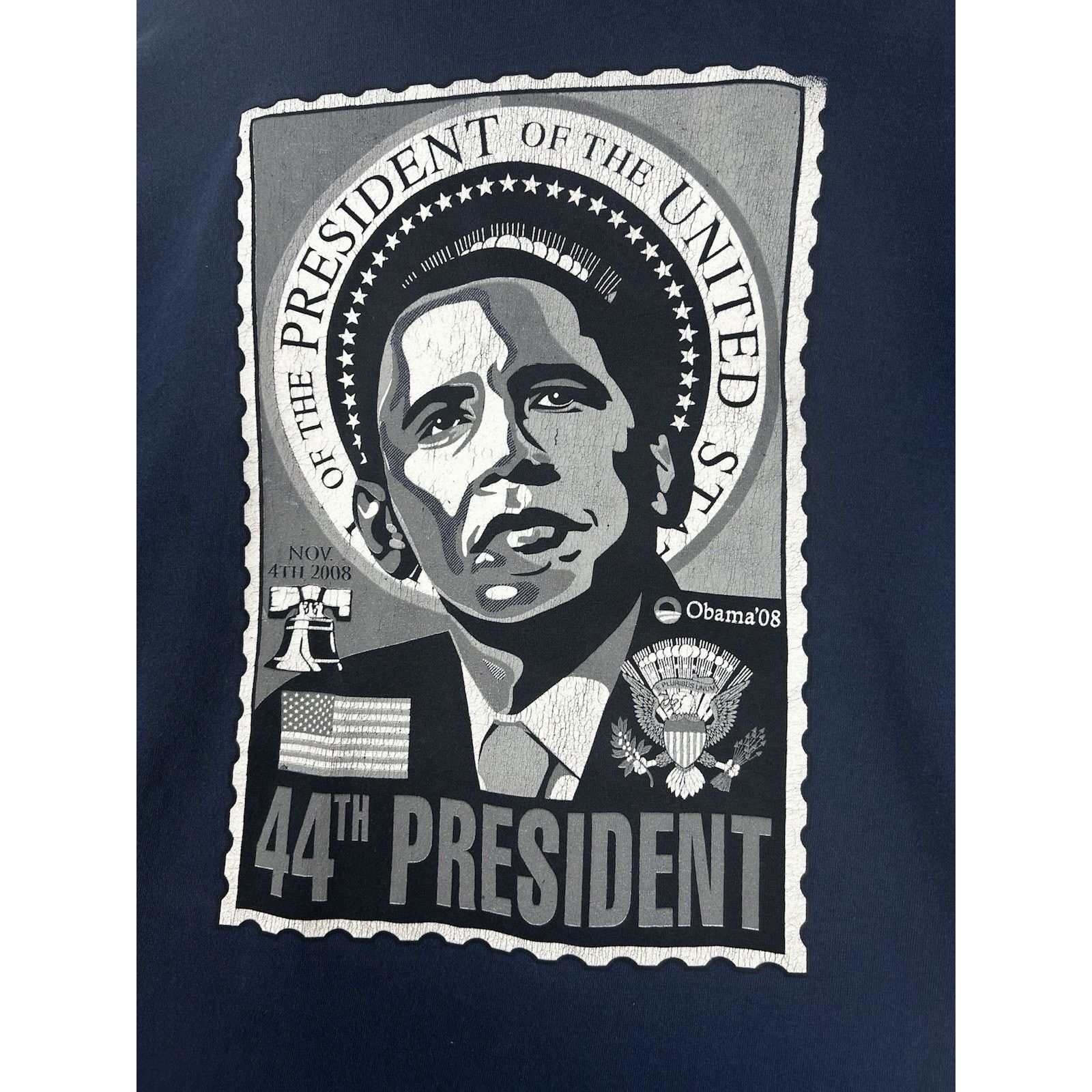 Gildan Barack Obama 44th President Postal Stamp Halo Saint Homage L Size US L / EU 52-54 / 3 - 2 Thumbnail