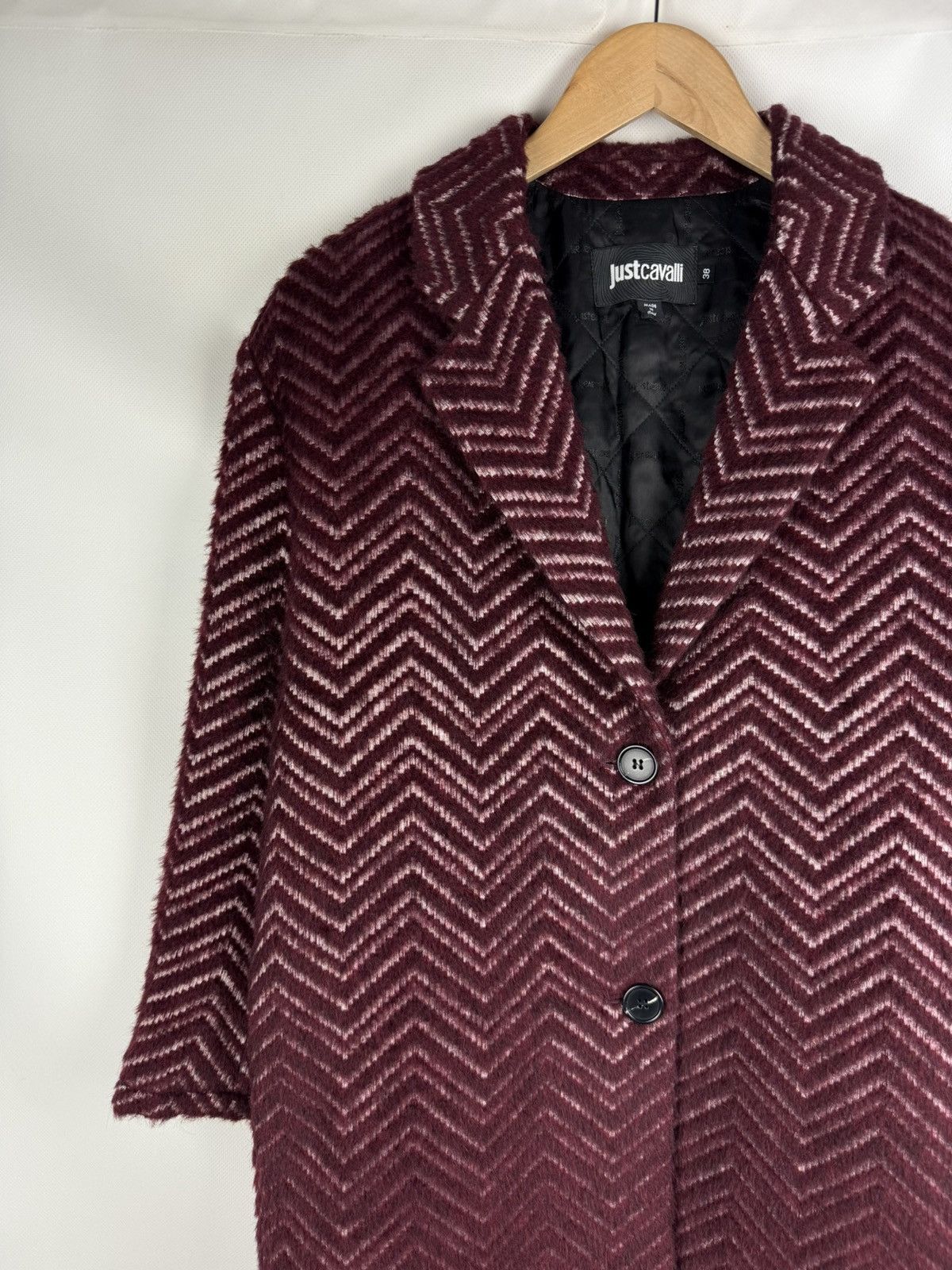 Just Cavalli × Roberto Cavalli Just Cavalli Wool / Alpaca Zig Zag Patterned Coat Jacket Size XS / US 0-2 / IT 36-38 - 4 Thumbnail