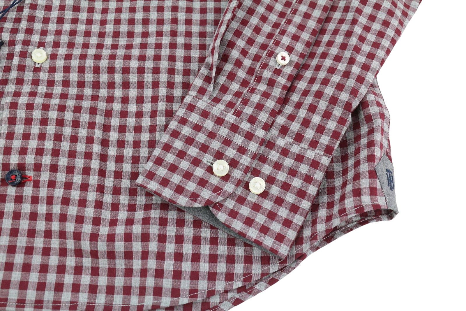 Tommy Hilfiger S Burgundy Check Tailored Fitted Shirt 84972 Size US S / EU 44-46 / 1 - 5 Thumbnail